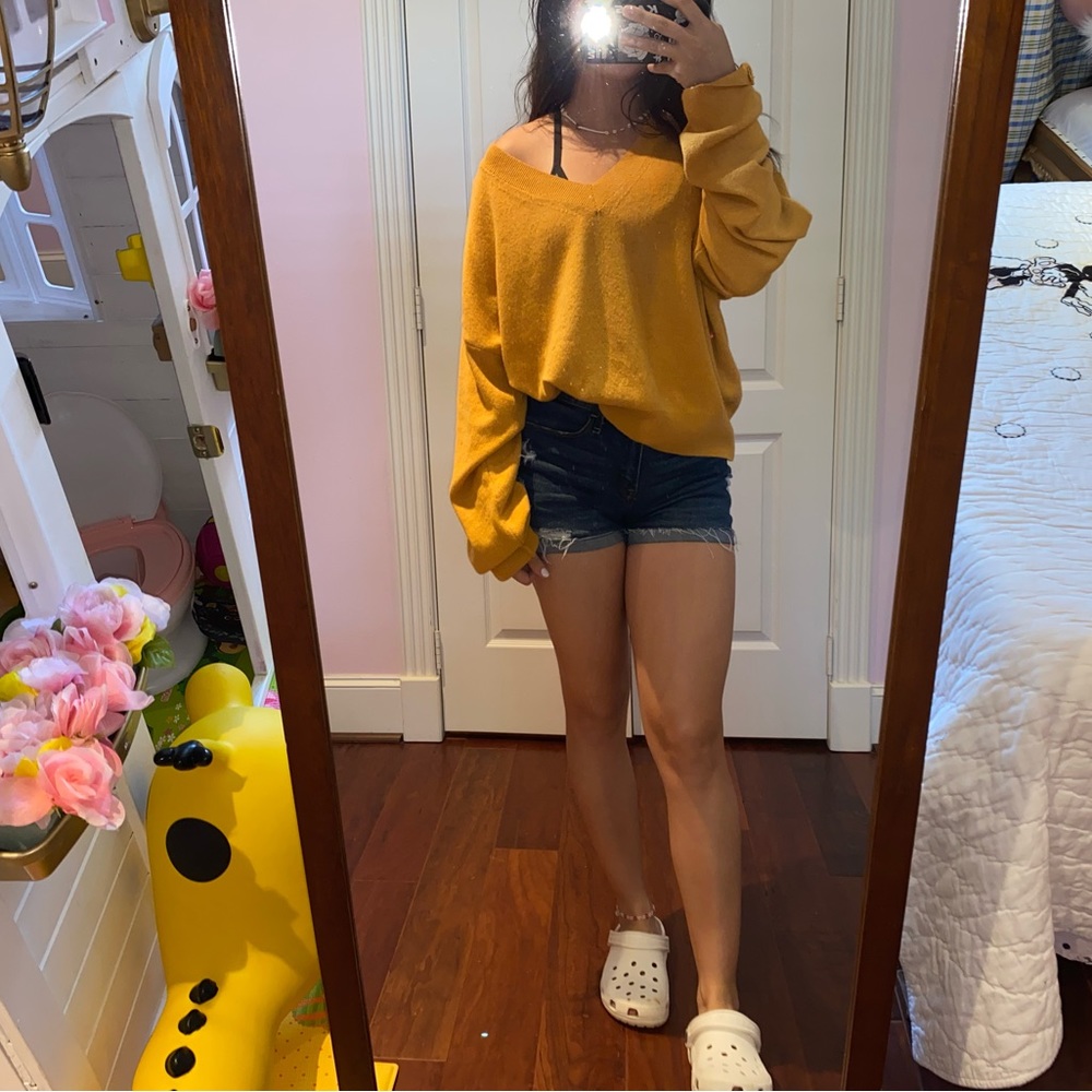 Orange V-cut sweater / shirt
